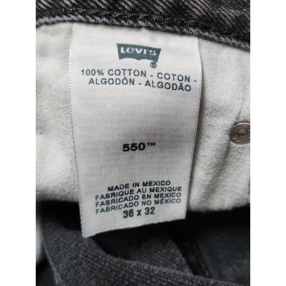 Vintage Levi's 550 Men's 34x30 Actual Black 100% Cotton Relaxed Distressed